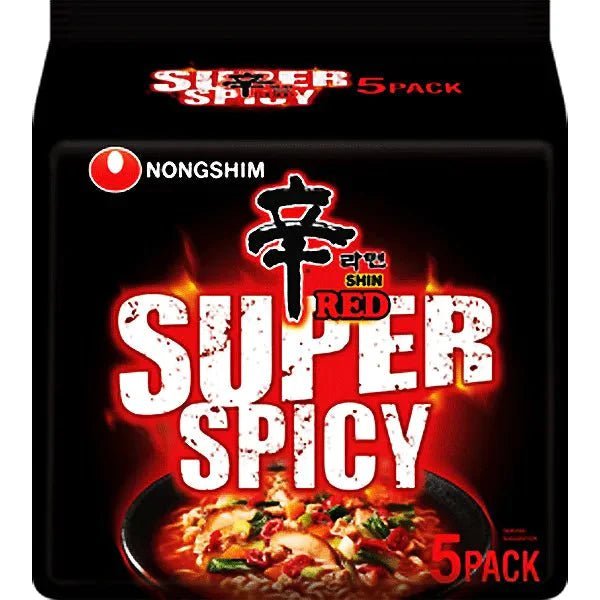 5er-Pack Nongshim SUPER SPICY Red Shin Ramyun Multipack 5×120 g - Nudeln