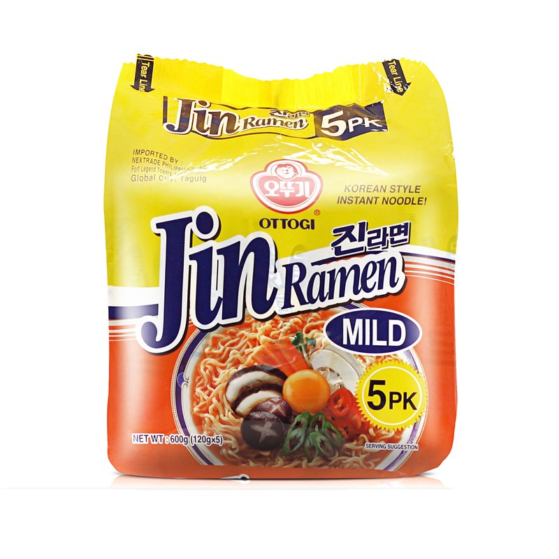 5er-pack Ottogi Jin Ramen Mild 480 g - Nudeln