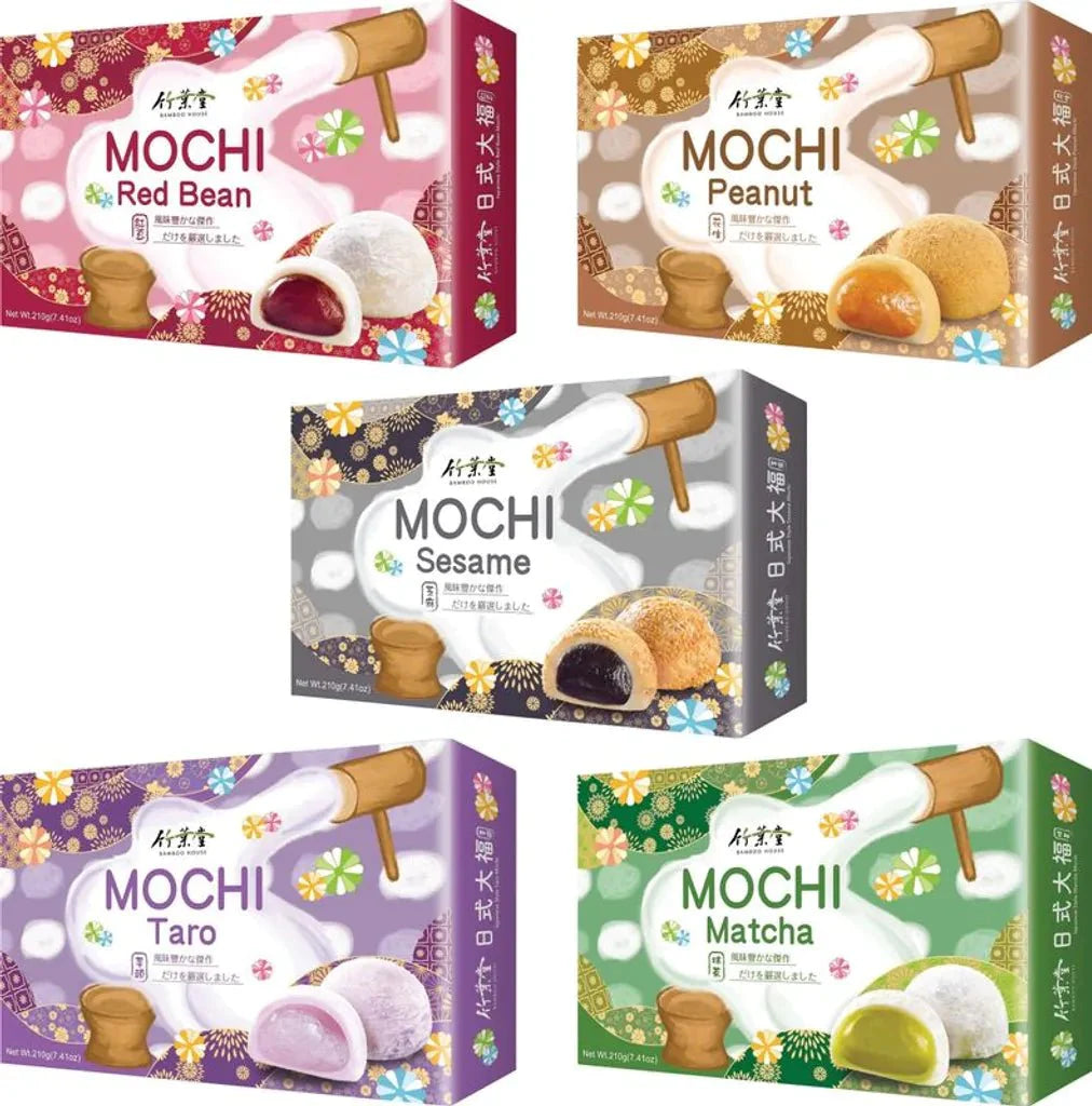 5er Set MOCHI SELECTION von Bamboo House mit 5 verschiedenen Sorten Klebreiskuchen | 30 geschmackvolle Mochis -