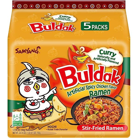 5er Set Samyang Buldak Curry Nudeln ( 5 X 140 g ) - Instant Nudeln