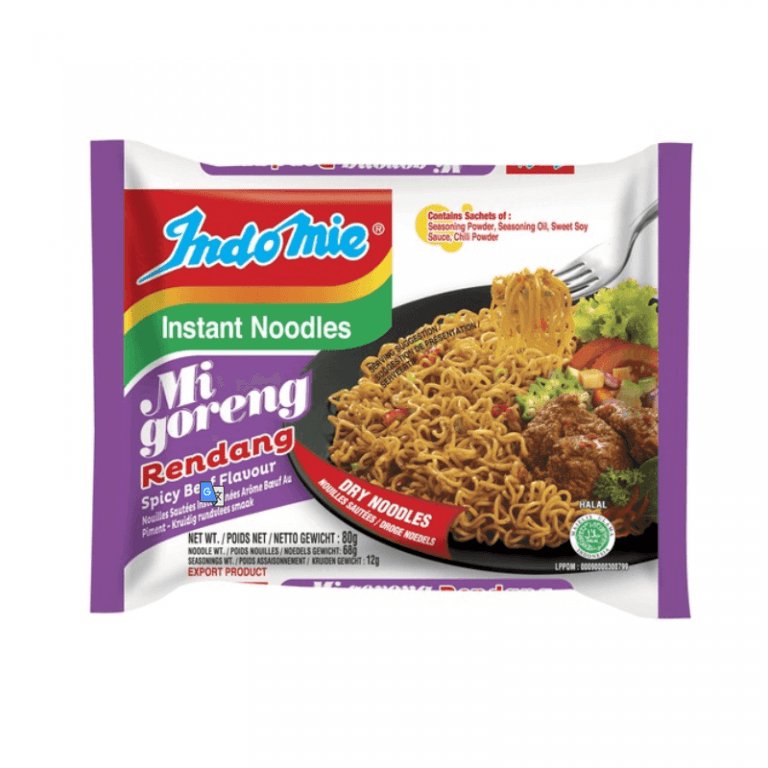 Indomie Instant Nudeln Mi Goreng Rendang, würziger Rindfleischgeschmack 80 g - Nudeln