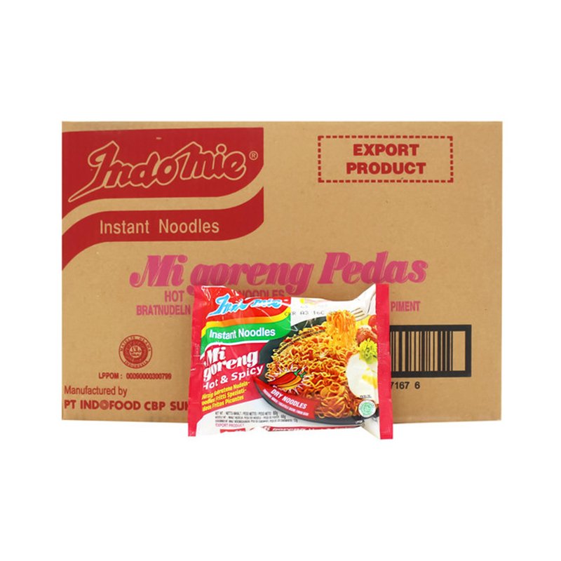 IndoMie Instant Noodles MI GORENG Pedas [ 40x 80g ] Hot & Spicy- fried noodles - Instant Nudeln