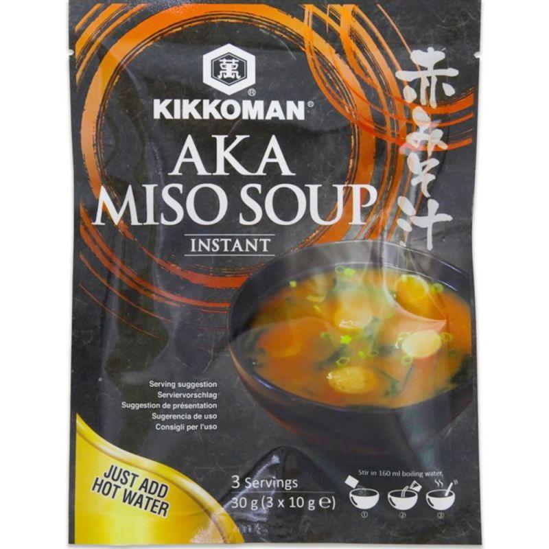 Kikkoman Instant Misosuppe dunkel 3 Portionen 30 g - Gewürzsaucen & -pasten