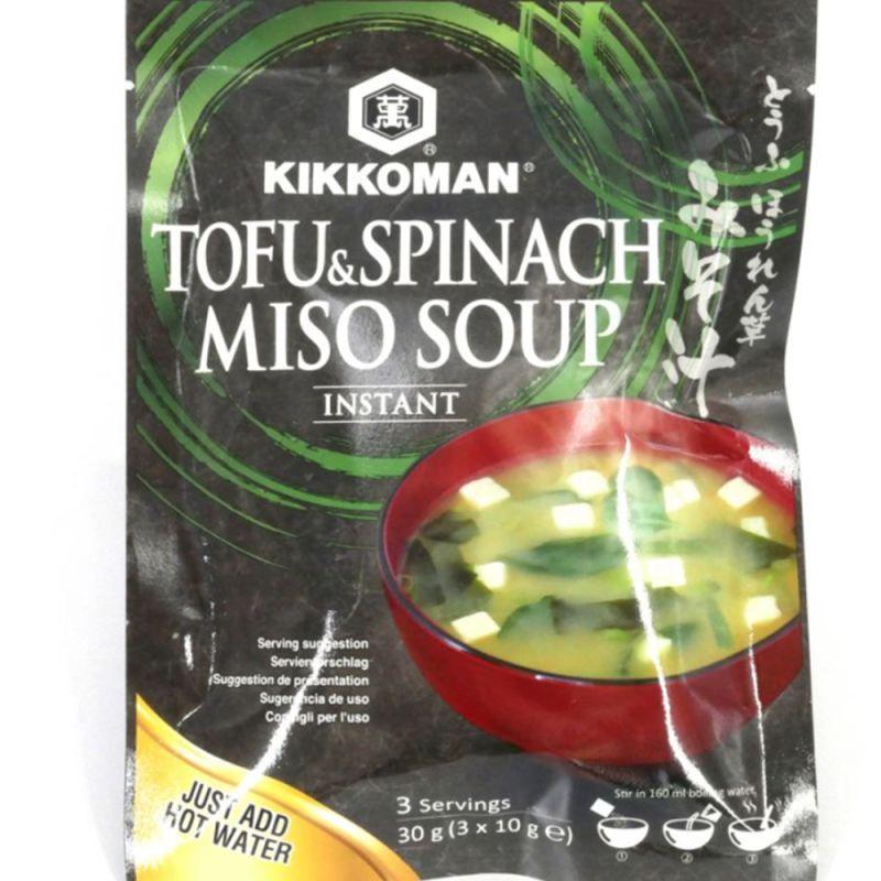 Kikkoman Instant Misosuppe mit Tofu & Spinat 3 x 10 g - Gewürzsaucen & -pasten