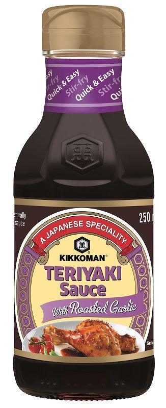 Kikkoman Teriyaki Sauce mit geröstetem Knoblauch 250 ml - Gewürzsaucen & -pasten