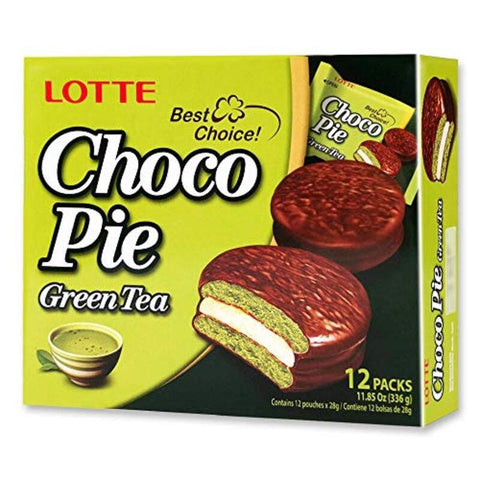 Lotte Chocopie Green Tea 12 pack - Snack Foods