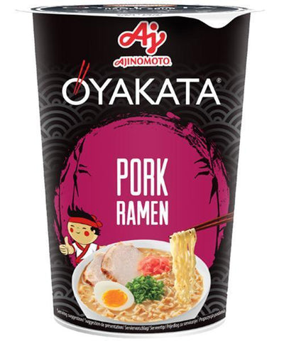 MHD: 01.2024 AJINOMOTO OYAKATA Ramen Pork Becher 62 g - Nudeln