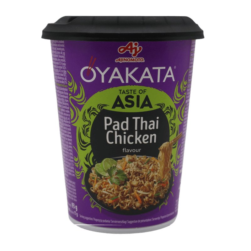 MHD: 12.2023 Becher AJI-NI-MOTO OYAKATA Pad Thai Chicken Geschmack 93 g - Nudeln