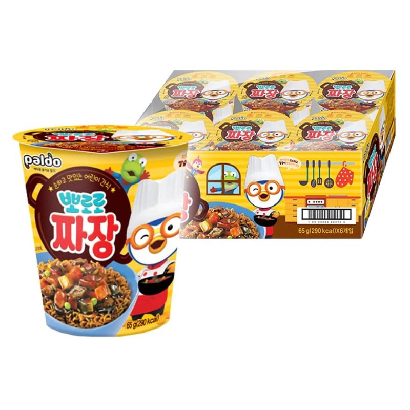 MHD: 13.08.2023 Paldo Jjajang Ramen Nudeln (Becher) - 65 g (6 Stück 1 Karton) - Instantnudeln