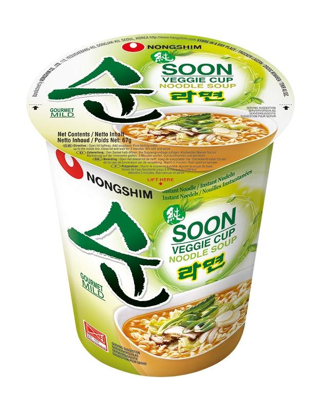 MHD: 14.12.2023 Nongshim Veggie Ramyun mild 67 g - Nudeln