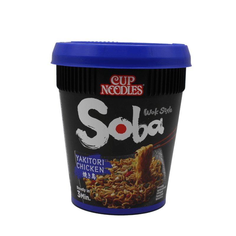 Nissin Soba Instant Nudeln, Yakitori Hühnergeschmack Becher 89 g - Nudeln