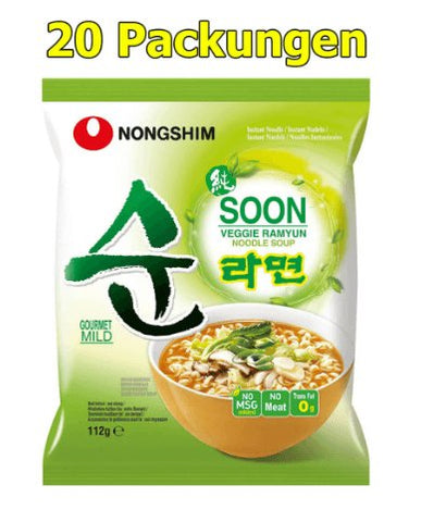 Nongshim Instant Nudeln Soon Veggie, 20er pack 20 X 112 GR - nudeln