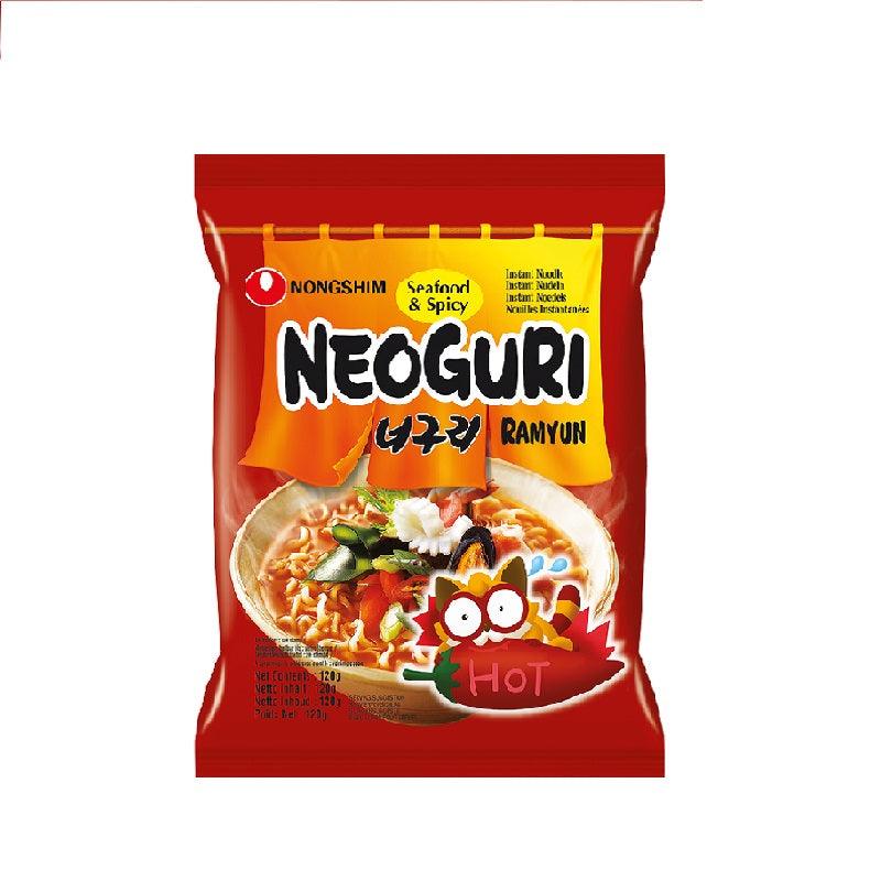 Nongshim Instant Nudelsuppe Neoguri Seafood & Scharf 120 g - Nudeln