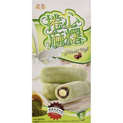 Royal Family Grüntee Mochi Rollen mit Adzukibohnen & Milch 150 g - Snacks