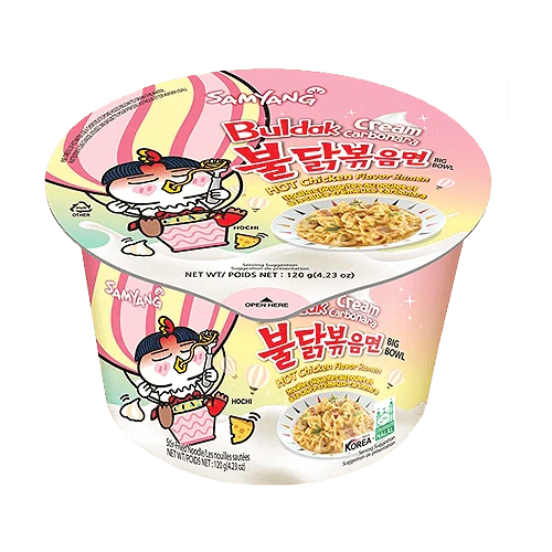 Samyang Buldak Cream Carbonara Hot Chicken Ramen Bowl 120 g - Instant Nudeln