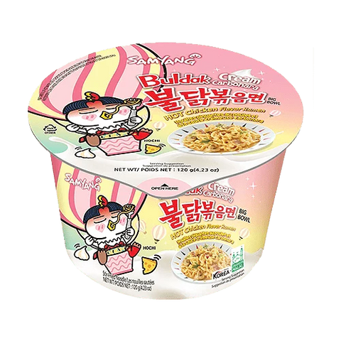 Samyang Buldak Cream Carbonara Hot Chicken Ramen Bowl 120 g - Instant Nudeln