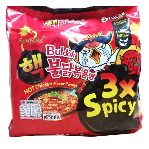 Samyang Buldak Hot Chicken Flavor Ramen - 3 x SPICY 140 g 5 er Pack - Instant Nudeln