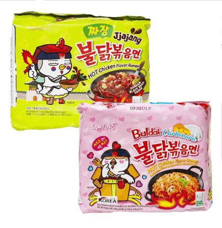 Samyang Buldak Ramen Combo | 5er Pack Jjajang & 5er Pack Carbonara - Instant Nudeln