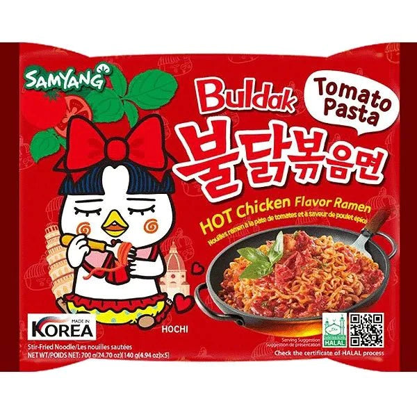 Samyang Hot Chicken Ramen Tomato Pasta 140 g - Instant Nudeln