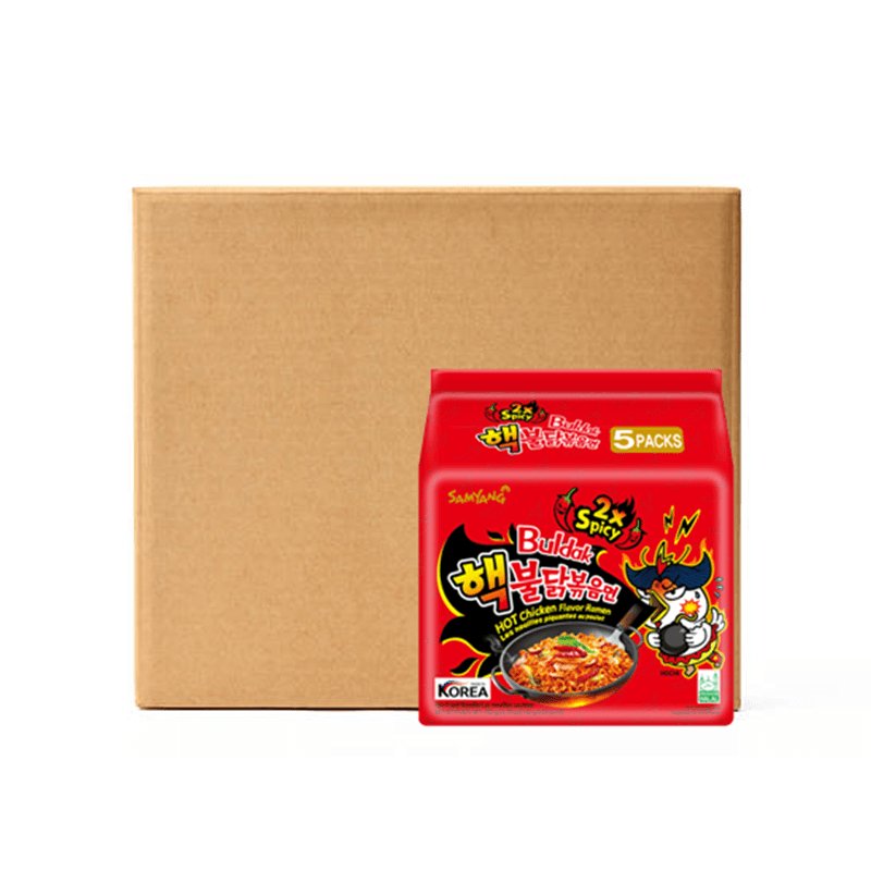 Samyang Instant Bratnudelne Super Hot Chicken - Ramen, Double Scharf Halal 8 x 5 x 140 g - Instant Nudeln