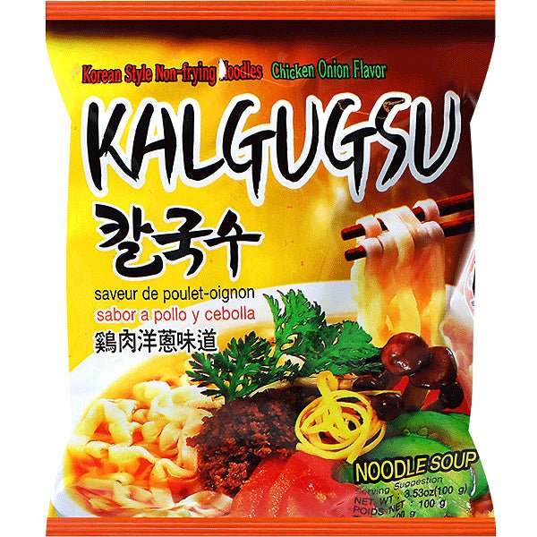 Samyang Koreanische Nudelsuppe, Bajirak Kalguksu, Hähnchen-Zwiebel-Geschmack 100 g - Instant Nudeln