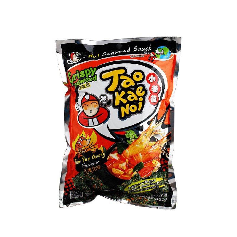 Tao Kae Noi Knuspriger Seetang, Tom Yum Goong-Geschmack 32 g - Snacks